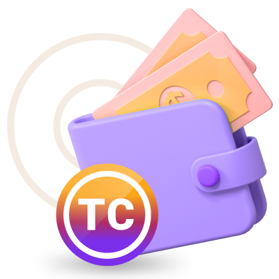 Digital Wallet With Cash And SC Logo